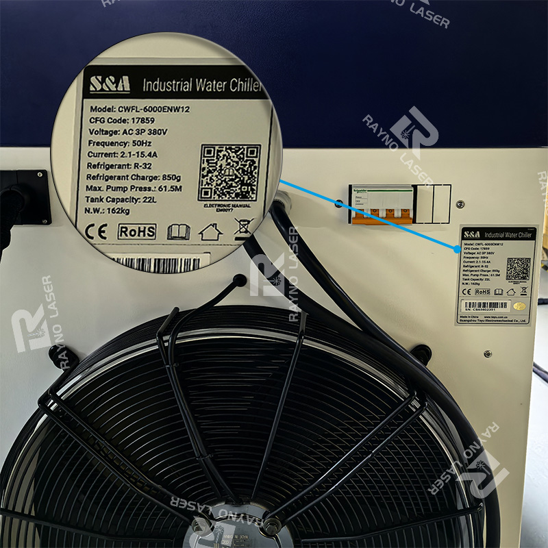 6kw fiber laser cleaning machine water chiller